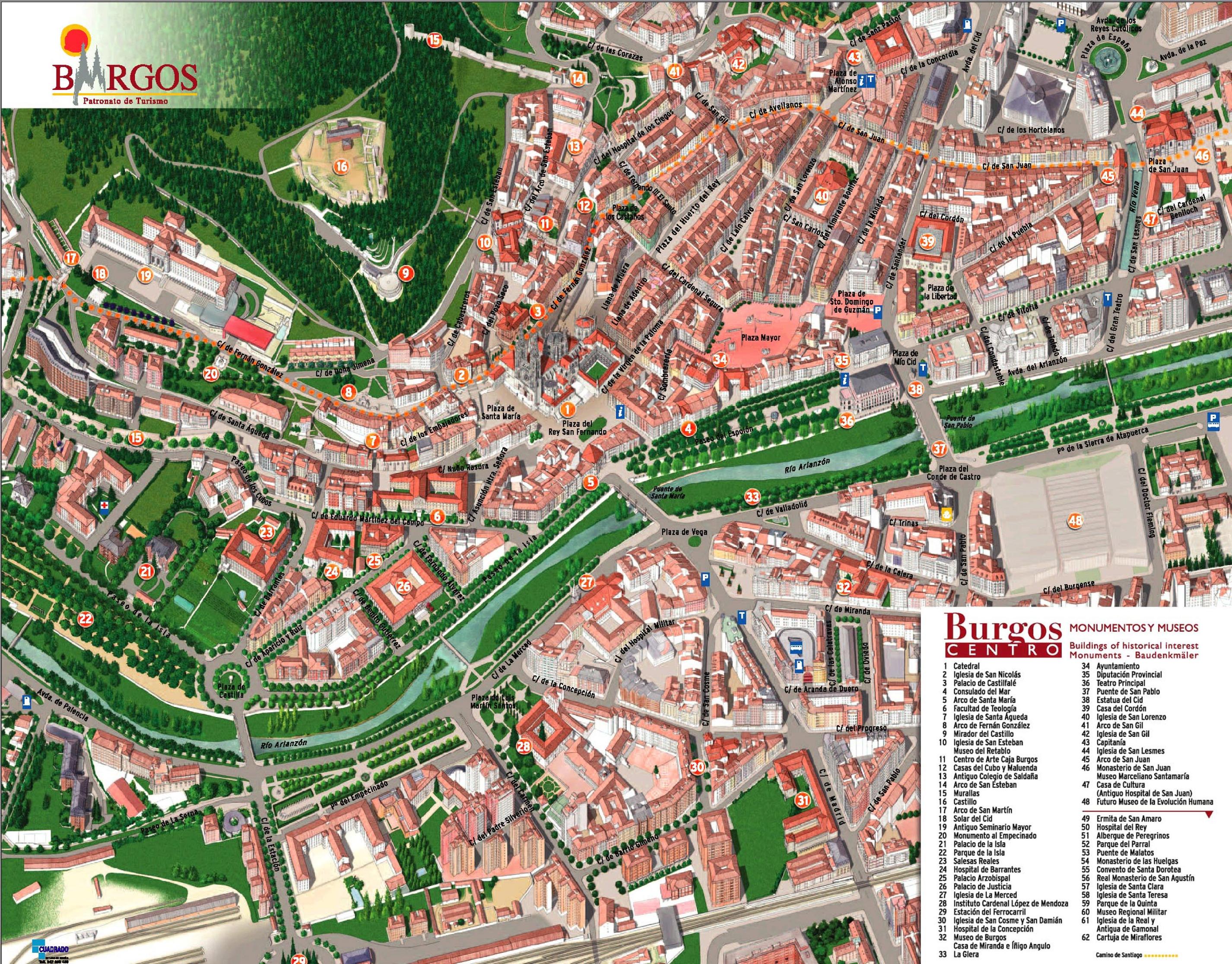 mapa-turístico-Burgos-aprender-español
