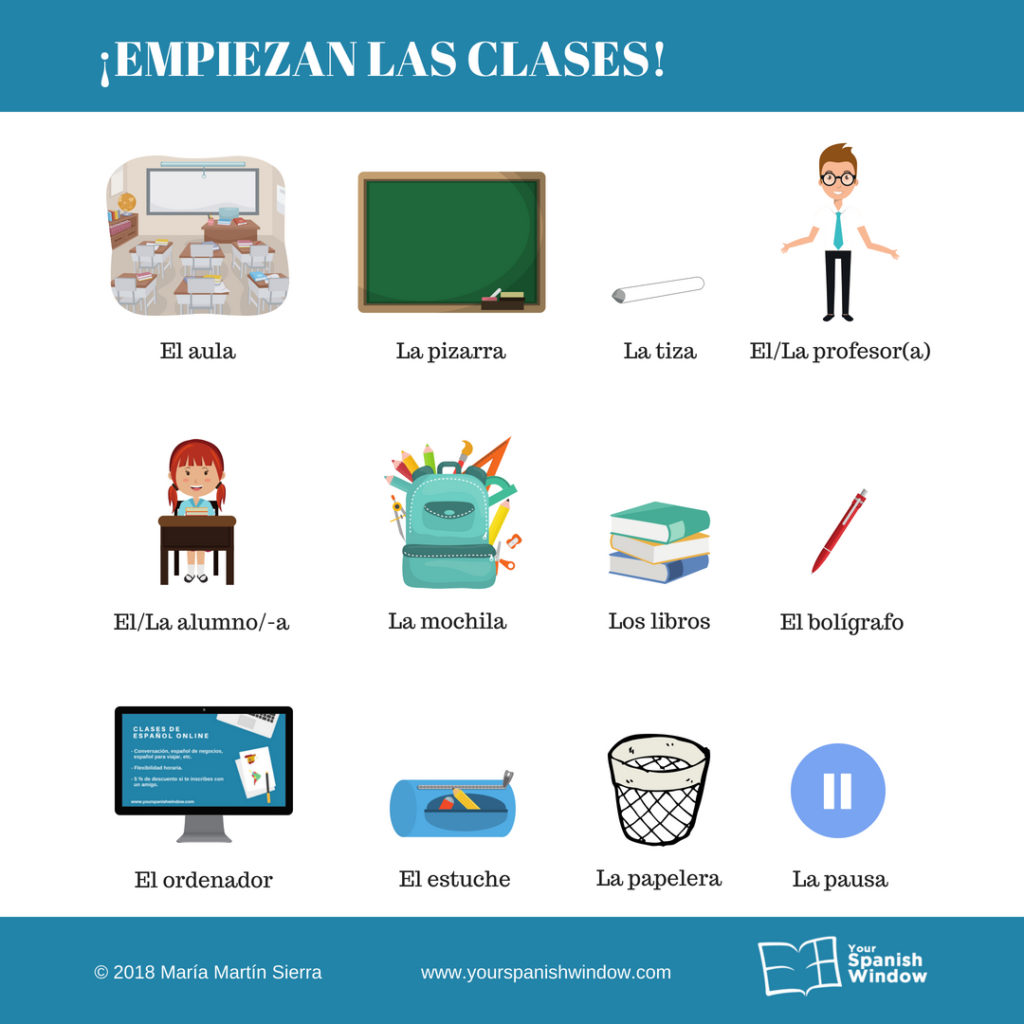 empieza colegio clase de español Spanish classes