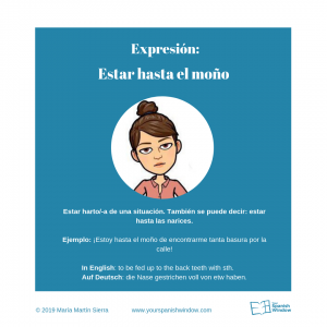 estar hasta moño online Spanischunterricht